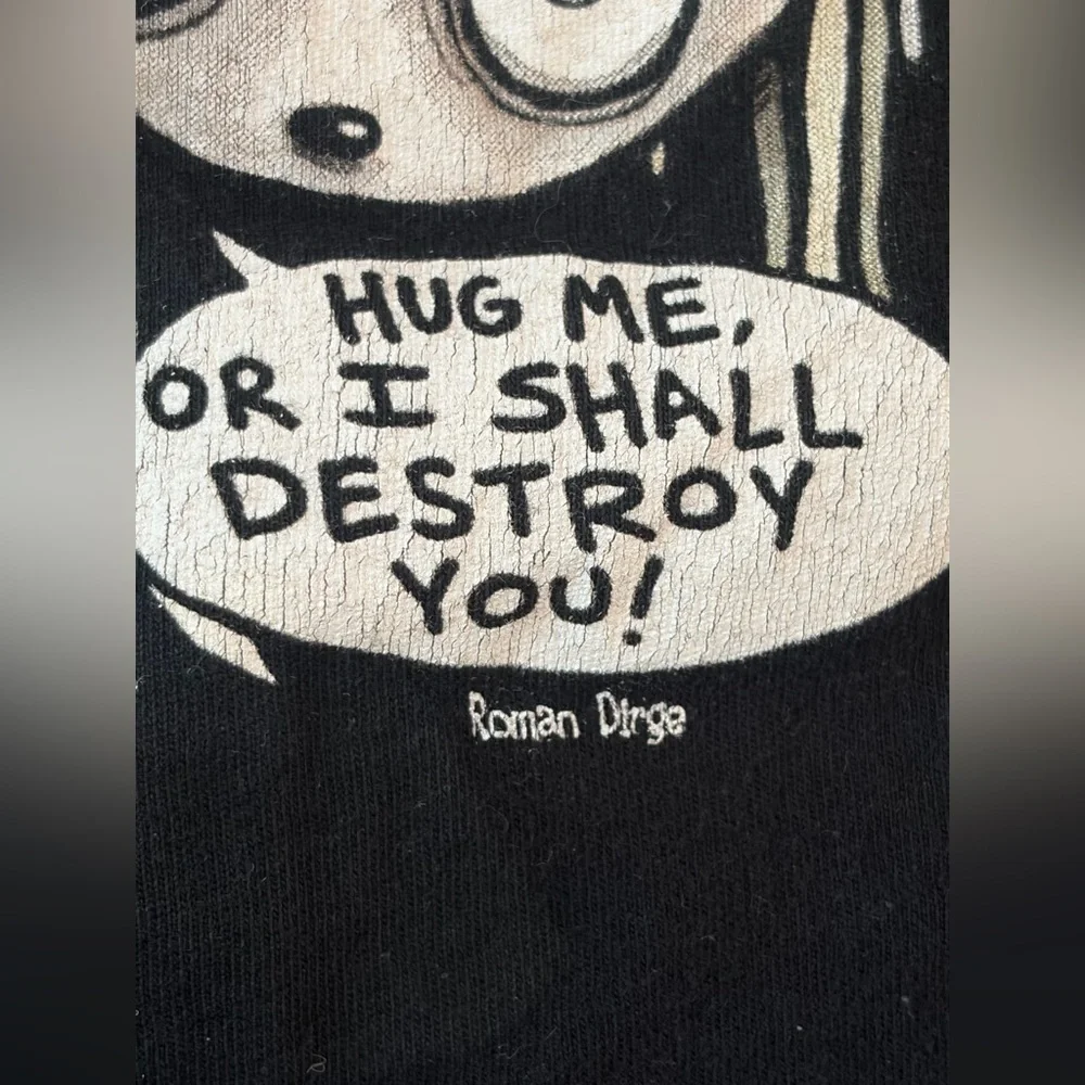 Mighty Fine Doe Lenore Roman Dirge Y2K Black Graphic Short Sleeve T-Shirt Top - Picture 5 of 12